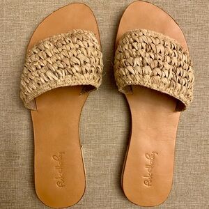 Pink Haley, Lexi Raffia Handwoven Slide Sandal, Size 8 (US), new no tags